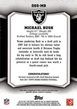2011 Topps Rising Rookies - Draft Selection Jerseys #DSS-MB Michael Bush Back