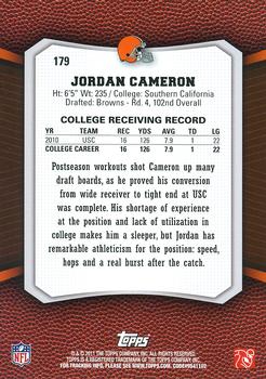2011 Topps Rising Rookies - Gold #179 Jordan Cameron Back