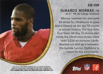 2011 Topps Rising Rookies - NFL Draft #DR-DM DeMarco Murray Back