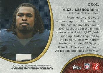 2011 Topps Rising Rookies - NFL Draft #DR-ML Mikel Leshoure Back