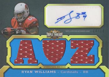 2011 Topps Triple Threads - Autographed Relics #TTAR-48 Ryan Williams Front