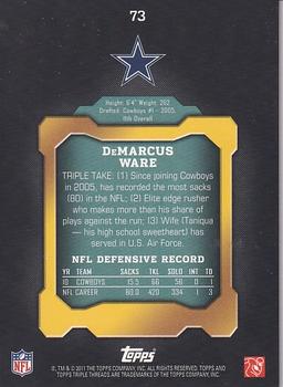 2011 Topps Triple Threads - Emerald #73 DeMarcus Ware Back