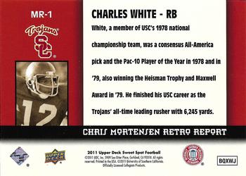 2011 Upper Deck Sweet Spot - Chris Mortensen Retro Report #MR-1 Charles White Back