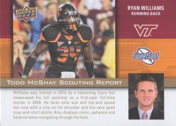 2011 Upper Deck Sweet Spot - Todd McShay Scouting Report #TM-3 Ryan Williams Front