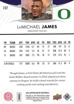 2012 Upper Deck #107 LaMichael James Back