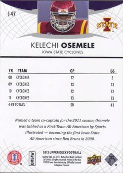 2012 Upper Deck #147 Kelechi Osemele Back