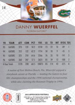 2012 Upper Deck #14 Danny Wuerffel Back