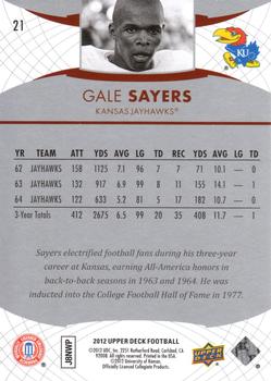 2012 Upper Deck #21 Gale Sayers Back