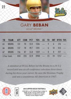 2012 Upper Deck #22 Gary Beban Back
