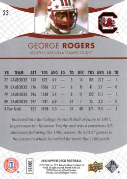 2012 Upper Deck #23 George Rogers Back