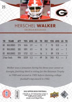 2012 Upper Deck #25 Herschel Walker Back