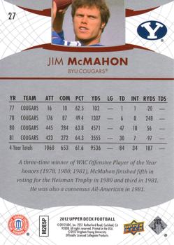 2012 Upper Deck #27 Jim McMahon Back