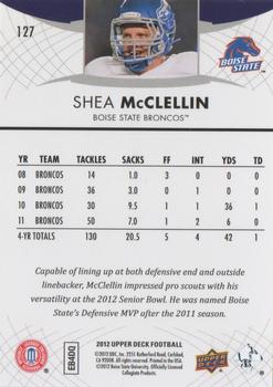 2012 Upper Deck #127 Shea McClellin Back