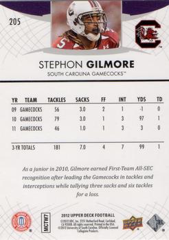 2012 Upper Deck #205 Stephon Gilmore Back