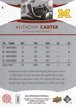 2012 Upper Deck #4 Anthony Carter Back