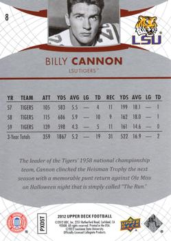 2012 Upper Deck #8 Billy Cannon Back