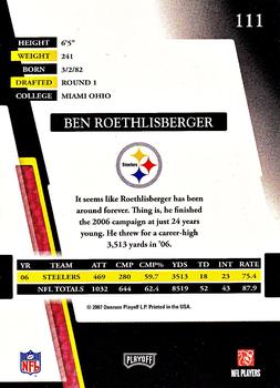 2007 Playoff Absolute Memorabilia #111 Ben Roethlisberger Back