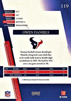 2007 Playoff Absolute Memorabilia #119 Owen Daniels Back