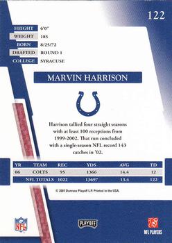 2007 Playoff Absolute Memorabilia #122 Marvin Harrison Back