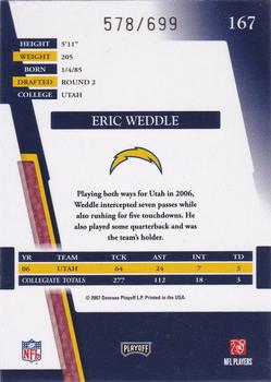 2007 Playoff Absolute Memorabilia #167 Eric Weddle Back