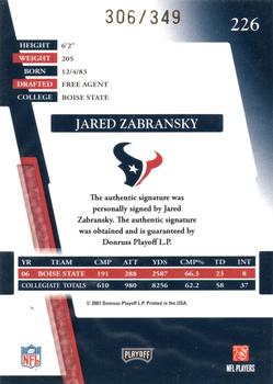 2007 Playoff Absolute Memorabilia #226 Jared Zabransky Back