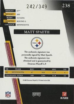 2007 Playoff Absolute Memorabilia #238 Matt Spaeth Back