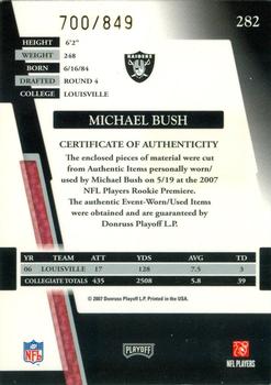 2007 Playoff Absolute Memorabilia #282 Michael Bush Back