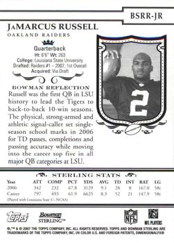 2007 Bowman Sterling #BSRR-JR JaMarcus Russell Back