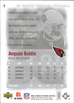 2007 SP Rookie Threads #2 Anquan Boldin Back