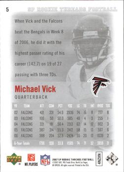 2007 SP Rookie Threads #5 Michael Vick Back