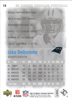 2007 SP Rookie Threads #14 Jake Delhomme Back