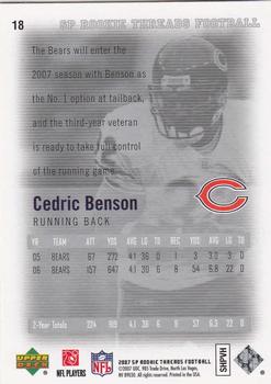 2007 SP Rookie Threads #18 Cedric Benson Back