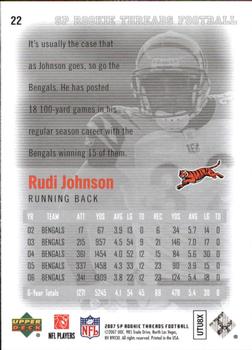 2007 SP Rookie Threads #22 Rudi Johnson Back