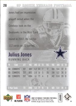 2007 SP Rookie Threads #28 Julius Jones Back