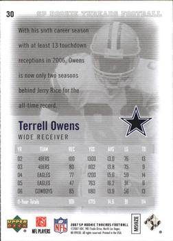 2007 SP Rookie Threads #30 Terrell Owens Back