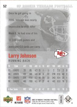 2007 SP Rookie Threads #52 Larry Johnson Back