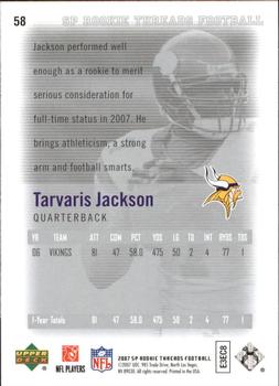 2007 SP Rookie Threads #58 Tarvaris Jackson Back
