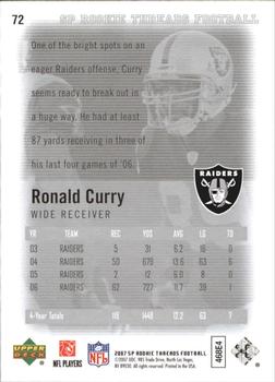2007 SP Rookie Threads #72 Ronald Curry Back
