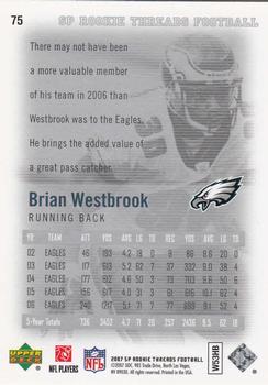 2007 SP Rookie Threads #75 Brian Westbrook Back