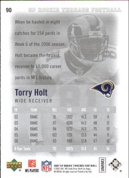 2007 SP Rookie Threads #90 Torry Holt Back