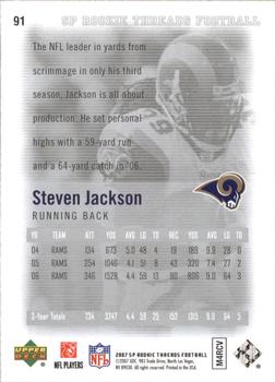 2007 SP Rookie Threads #91 Steven Jackson Back