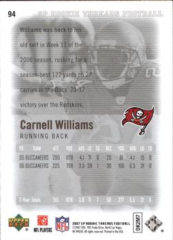 2007 SP Rookie Threads #94 Carnell Williams Back