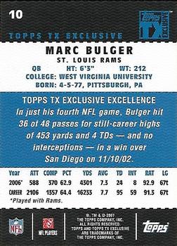 2007 Topps TX Exclusive #10 Marc Bulger Back