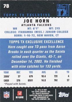 2007 Topps TX Exclusive #78 Joe Horn Back
