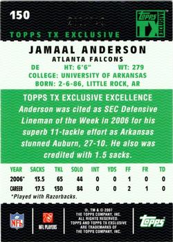2007 Topps TX Exclusive #150 Jamaal Anderson Back