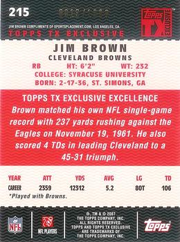 2007 Topps TX Exclusive #215 Jim Brown Back
