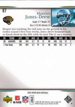 2007 Upper Deck #87 Maurice Jones-Drew Back