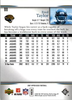 2007 Upper Deck #88 Fred Taylor Back