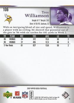 2007 Upper Deck #106 Troy Williamson Back