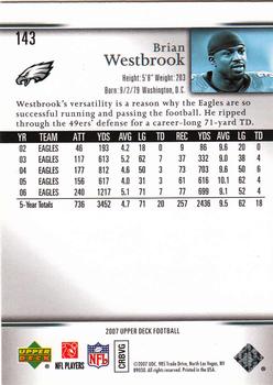 2007 Upper Deck #143 Brian Westbrook Back